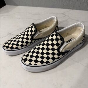 Vans Black and White Checkerboard Slip-Ons